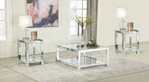 Orleans Furniture - Coaster - Valentina 3-piece Mirrored Coffee and End Table Set Silver - 736218-S3